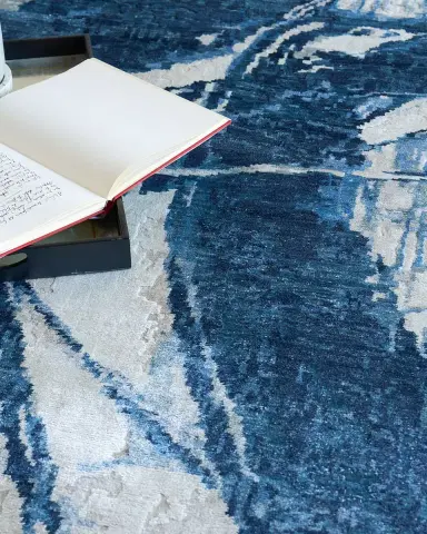 Exquisite Rugs Floor Art Hand-Knotted Dark Blue Rug, 8 ' x 10 ' | Thumbnail 6 Exquisite Rugs Floor Art Hand-Knotted Dark Blue Rug, 8 ' x 10 ' | Thumbnail 6