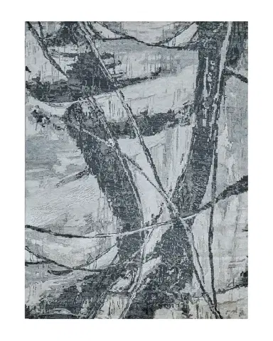 Exquisite Rugs Floor Art Hand-Knotted Dark Gray Rug | Thumbnail 1 Exquisite Rugs Floor Art Hand-Knotted Dark Gray Rug | Thumbnail 1