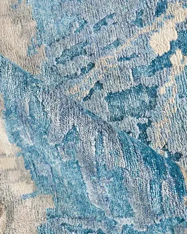 Exquisite Rugs Floor Art Hand-Knotted Light Blue Rug, 8 ' x 10 ' | Thumbnail 4 Exquisite Rugs Floor Art Hand-Knotted Light Blue Rug, 8 ' x 10 ' | Thumbnail 4