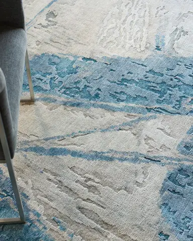 Exquisite Rugs Floor Art Hand-Knotted Light Blue Rug, 8 ' x 10 ' | Thumbnail 7 Exquisite Rugs Floor Art Hand-Knotted Light Blue Rug, 8 ' x 10 ' | Thumbnail 7