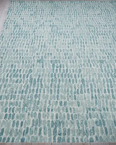 Exquisite Rugs Ink Blot Hand-Tufted Turquoise Rug | Thumbnail 2 Exquisite Rugs Ink Blot Hand-Tufted Turquoise Rug | Thumbnail 2