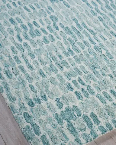 Exquisite Rugs Ink Blot Hand-Tufted Turquoise Rug | Thumbnail 3 Exquisite Rugs Ink Blot Hand-Tufted Turquoise Rug | Thumbnail 3