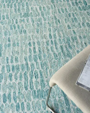 Exquisite Rugs Ink Blot Hand-Tufted Turquoise Rug | Thumbnail 5 Exquisite Rugs Ink Blot Hand-Tufted Turquoise Rug | Thumbnail 5