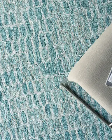 Exquisite Rugs Ink Blot Hand-Tufted Turquoise Rug | Thumbnail 6 Exquisite Rugs Ink Blot Hand-Tufted Turquoise Rug | Thumbnail 6