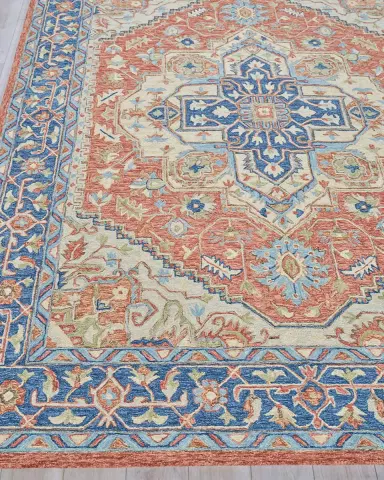Exquisite Rugs Richmond Serapi Hand-Tufted Red/Blue Rug | Thumbnail 1 Exquisite Rugs Richmond Serapi Hand-Tufted Red/Blue Rug | Thumbnail 1