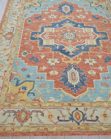 Exquisite Rugs Richmond Serapi Hand-Tufted Beige/Red Rug, 10 ' x 14 ' | Thumbnail 2 Exquisite Rugs Richmond Serapi Hand-Tufted Beige/Red Rug, 10 ' x 14 ' | Thumbnail 2
