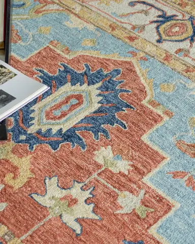 Exquisite Rugs Richmond Serapi Hand-Tufted Beige/Red Rug, 10 ' x 14 ' | Thumbnail 5 Exquisite Rugs Richmond Serapi Hand-Tufted Beige/Red Rug, 10 ' x 14 ' | Thumbnail 5
