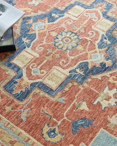 Exquisite Rugs Richmond Serapi Hand-Tufted Beige/Red Rug, 10 ' x 14 ' | Thumbnail 6 Exquisite Rugs Richmond Serapi Hand-Tufted Beige/Red Rug, 10 ' x 14 ' | Thumbnail 6