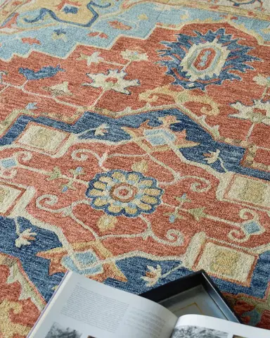 Exquisite Rugs Richmond Serapi Hand-Tufted Beige/Red Rug, 10 ' x 14 ' | Thumbnail 7 Exquisite Rugs Richmond Serapi Hand-Tufted Beige/Red Rug, 10 ' x 14 ' | Thumbnail 7