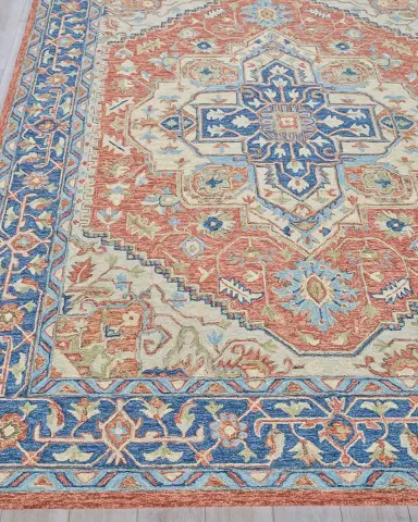 Exquisite Rugs Richmond Serapi Hand-Tufted Red/Blue Rug | Thumbnail 2 Exquisite Rugs Richmond Serapi Hand-Tufted Red/Blue Rug | Thumbnail 2
