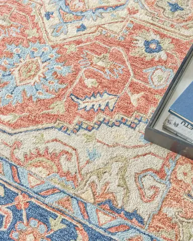 Exquisite Rugs Richmond Serapi Hand-Tufted Red/Blue Rug | Thumbnail 6 Exquisite Rugs Richmond Serapi Hand-Tufted Red/Blue Rug | Thumbnail 6