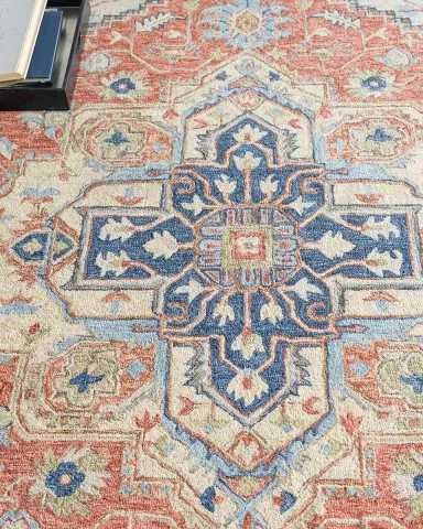 Exquisite Rugs Richmond Serapi Hand-Tufted Red/Blue Rug | Thumbnail 7 Exquisite Rugs Richmond Serapi Hand-Tufted Red/Blue Rug | Thumbnail 7