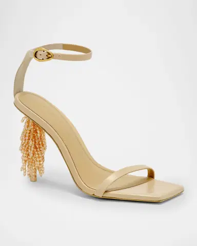 Cult Gaia Sienna Embellished-Heel Leather Sandals | Thumbnail 2 Cult Gaia Sienna Embellished-Heel Leather Sandals | Thumbnail 2