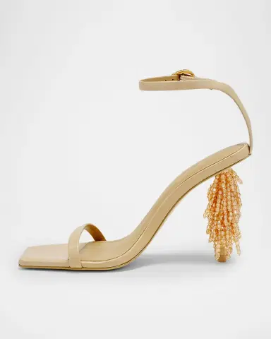 Cult Gaia Sienna Embellished-Heel Leather Sandals | Thumbnail 4 Cult Gaia Sienna Embellished-Heel Leather Sandals | Thumbnail 4