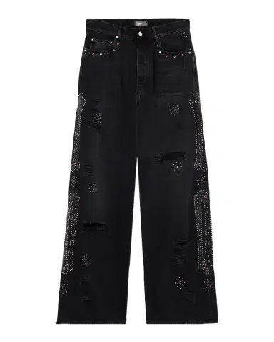 Amiri Men 's Bones Studded Baggy Jeans | Thumbnail 1 Amiri Men 's Bones Studded Baggy Jeans | Thumbnail 1
