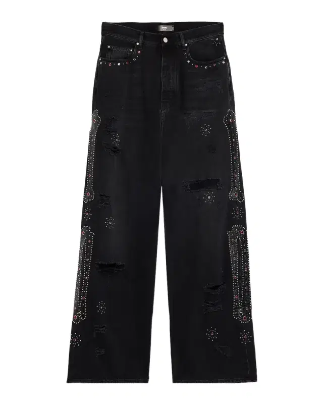 Men 's Bones Studded Baggy Jeans Men 's Bones Studded Baggy Jeans