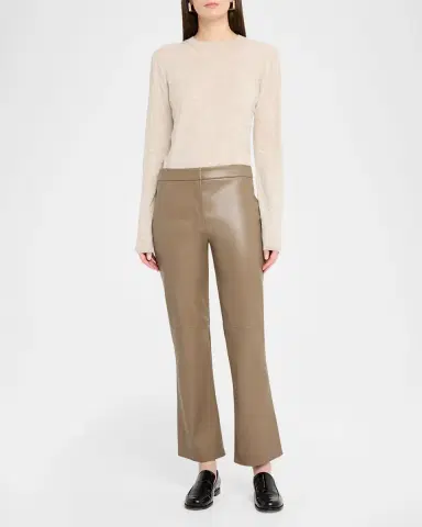 Max Mara Sublime Vegan Leather Kickflare-Leg Ankle Pants | Thumbnail 2 Max Mara Sublime Vegan Leather Kickflare-Leg Ankle Pants | Thumbnail 2