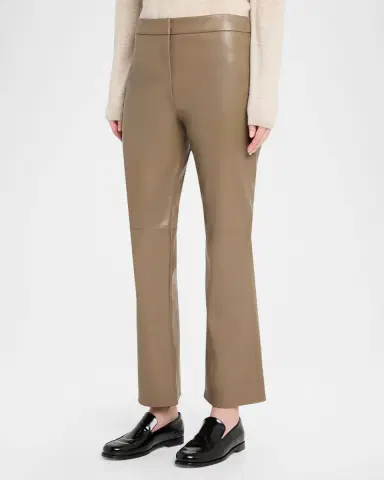 Max Mara Sublime Vegan Leather Kickflare-Leg Ankle Pants | Thumbnail 4 Max Mara Sublime Vegan Leather Kickflare-Leg Ankle Pants | Thumbnail 4