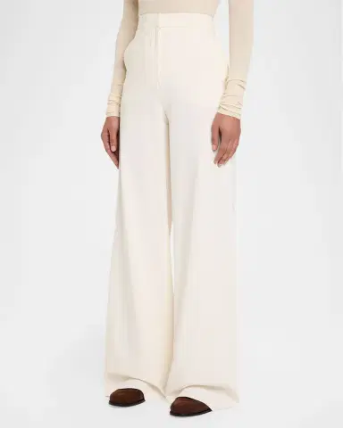 Max Mara Dentice Wide-Leg Stretch Cotton Twill Pants | Thumbnail 4 Max Mara Dentice Wide-Leg Stretch Cotton Twill Pants | Thumbnail 4