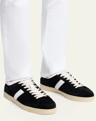 Tom Ford Men's Blake Suede Low-Top Sneakers | Thumbnail 2 Tom Ford Men's Blake Suede Low-Top Sneakers | Thumbnail 2