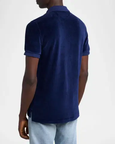 Tom Ford Men's Velour Classic-Fit Polo Shirt | Thumbnail 3 Tom Ford Men's Velour Classic-Fit Polo Shirt | Thumbnail 3