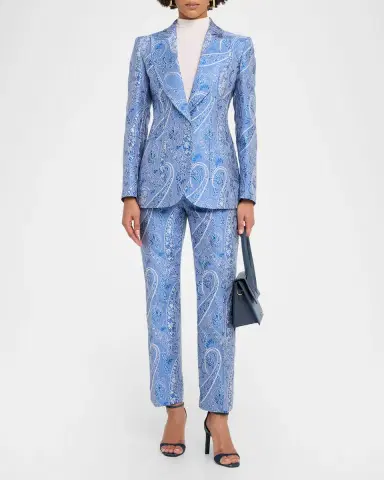Etro Paisley Jacquard Kickflare Ankle Pants | Thumbnail 2 Etro Paisley Jacquard Kickflare Ankle Pants | Thumbnail 2