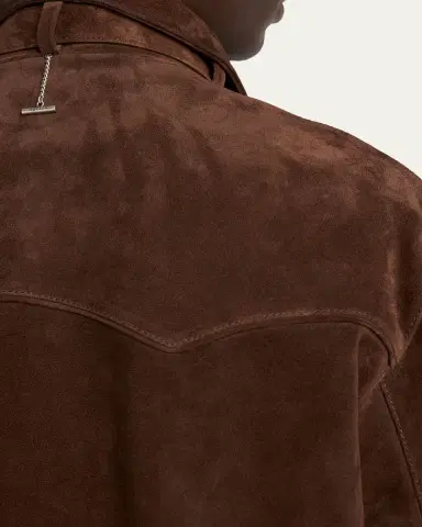 Alexander McQueen Men's Harrington Cropped Leather Bomber Jacket | Thumbnail 5 Alexander McQueen Men's Harrington Cropped Leather Bomber Jacket | Thumbnail 5