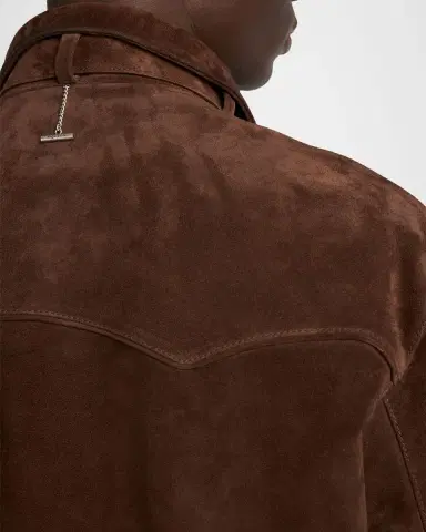 Alexander McQueen Men's Harrington Cropped Leather Bomber Jacket | Thumbnail 9 Alexander McQueen Men's Harrington Cropped Leather Bomber Jacket | Thumbnail 9