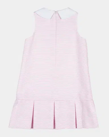Florence Eiseman Girl 's Striped Pique Cotton Dress, Size 2T-8 | Thumbnail 2 Florence Eiseman Girl 's Striped Pique Cotton Dress, Size 2T-8 | Thumbnail 2