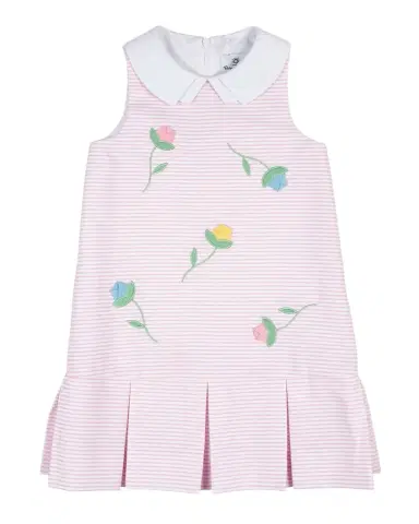 Florence Eiseman Girl 's Striped Pique Cotton Dress, Size 2T-8 | Thumbnail 1 Florence Eiseman Girl 's Striped Pique Cotton Dress, Size 2T-8 | Thumbnail 1