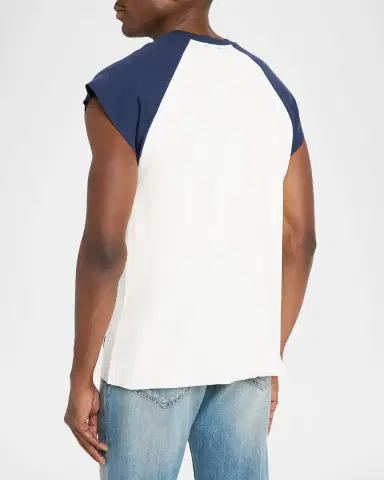 SIMKHAI Men's Reuben Cotton Contrast-Raglan T-Shirt | Thumbnail 3 SIMKHAI Men's Reuben Cotton Contrast-Raglan T-Shirt | Thumbnail 3