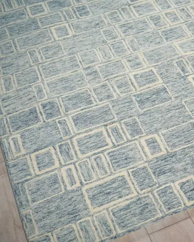 Exquisite Rugs Soho Hand-Tufted Blue & Ivory Rug | Thumbnail 1 Exquisite Rugs Soho Hand-Tufted Blue & Ivory Rug | Thumbnail 1