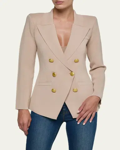 L'Agence Amelia Knit Double-Breasted Blazer | Thumbnail 3 L'Agence Amelia Knit Double-Breasted Blazer | Thumbnail 3