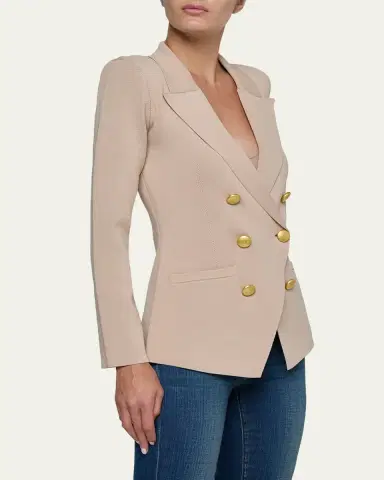 L'Agence Amelia Knit Double-Breasted Blazer | Thumbnail 4 L'Agence Amelia Knit Double-Breasted Blazer | Thumbnail 4