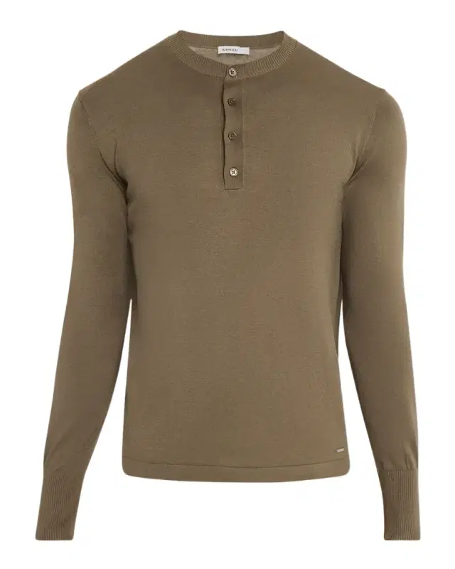 Men 's Dolton Silk and Cotton Knit Henley Long-Sleeve Shirt Men 's Dolton Silk and Cotton Knit Henley Long-Sleeve Shirt