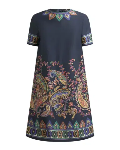 Etro Paisley Silk Habotai Short-Sleeve Mini Tunic Dress | Thumbnail 1 Etro Paisley Silk Habotai Short-Sleeve Mini Tunic Dress | Thumbnail 1