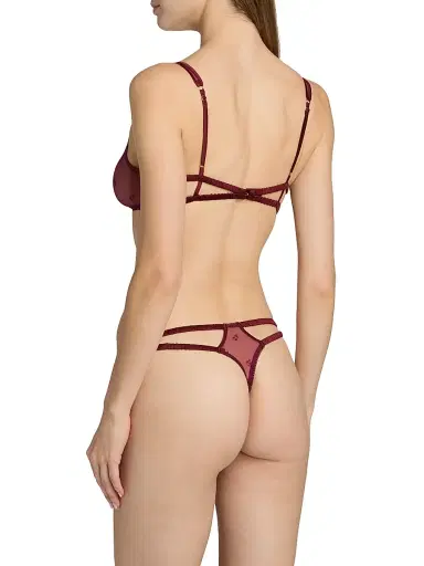 Kiki de Montparnasse Women's Cerise Embroidered Mesh Bra | Thumbnail 4 Kiki de Montparnasse Women's Cerise Embroidered Mesh Bra | Thumbnail 4