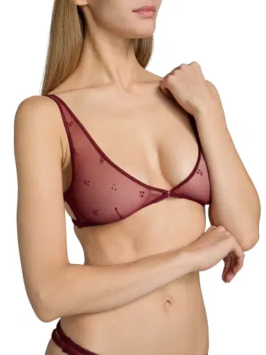 Kiki de Montparnasse Women's Cerise Embroidered Mesh Bra | Thumbnail 5 Kiki de Montparnasse Women's Cerise Embroidered Mesh Bra | Thumbnail 5