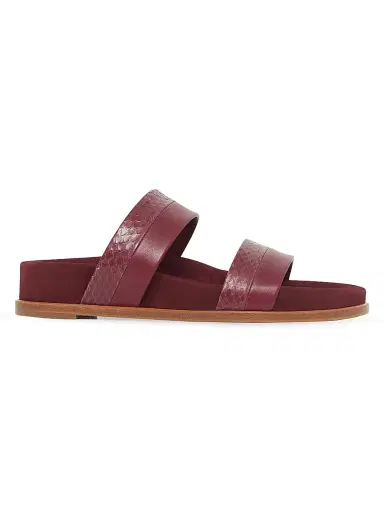 Gabriela Hearst Women's Low Striker Leather Sandals - Bordeaux - Size 11 | Thumbnail 1 Gabriela Hearst Women's Low Striker Leather Sandals - Bordeaux - Size 11 | Thumbnail 1