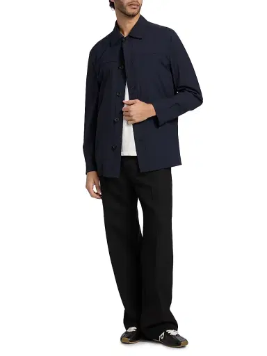 CORNELIANI Men's Stretch Wool-Nylon Travel Jacket - Navy - Size 48 | Thumbnail 2 CORNELIANI Men's Stretch Wool-Nylon Travel Jacket - Navy - Size 48 | Thumbnail 2