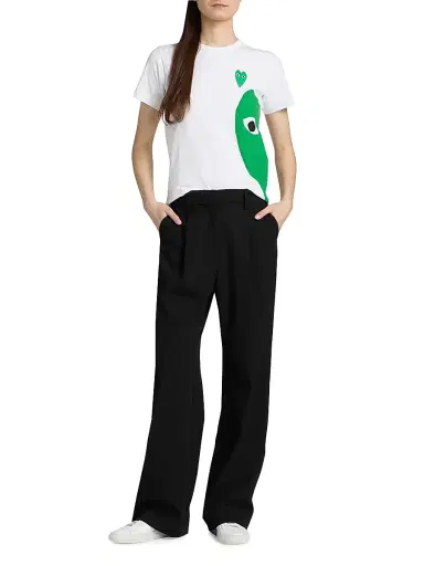 Comme des Garçons SHIRT Women's Half Heart Cotton T-Shirt - White | Thumbnail 2 Comme des Garçons SHIRT Women's Half Heart Cotton T-Shirt - White | Thumbnail 2