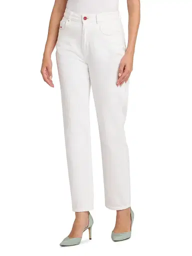 Kiton Women's Stretch Cotton Straight Mid-Rise Jeans - White - Size 12 | Thumbnail 4 Kiton Women's Stretch Cotton Straight Mid-Rise Jeans - White - Size 12 | Thumbnail 4