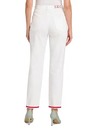 Kiton Women's Stretch Cotton Straight Mid-Rise Jeans - White - Size 12 | Thumbnail 5 Kiton Women's Stretch Cotton Straight Mid-Rise Jeans - White - Size 12 | Thumbnail 5