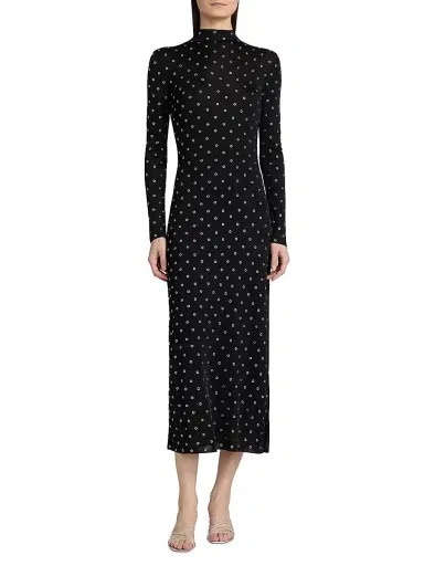 Altuzarra Women's Kaplan Grommet-Embellished Long-Sleeve Midi-Dress - Black | Thumbnail 3 Altuzarra Women's Kaplan Grommet-Embellished Long-Sleeve Midi-Dress - Black | Thumbnail 3