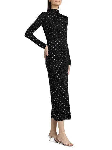 Altuzarra Women's Kaplan Grommet-Embellished Long-Sleeve Midi-Dress - Black | Thumbnail 4 Altuzarra Women's Kaplan Grommet-Embellished Long-Sleeve Midi-Dress - Black | Thumbnail 4