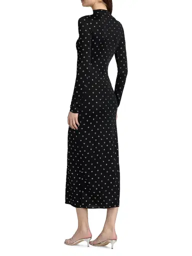 Altuzarra Women's Kaplan Grommet-Embellished Long-Sleeve Midi-Dress - Black | Thumbnail 5 Altuzarra Women's Kaplan Grommet-Embellished Long-Sleeve Midi-Dress - Black | Thumbnail 5