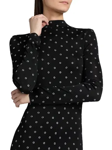 Altuzarra Women's Kaplan Grommet-Embellished Long-Sleeve Midi-Dress - Black | Thumbnail 6 Altuzarra Women's Kaplan Grommet-Embellished Long-Sleeve Midi-Dress - Black | Thumbnail 6