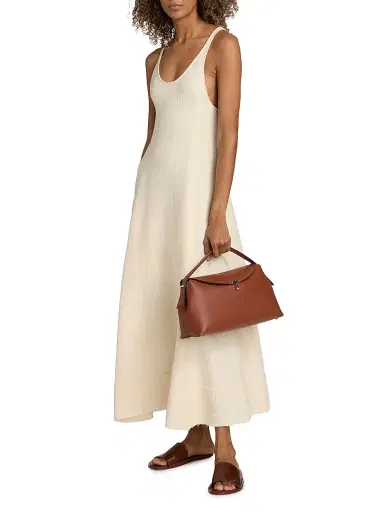 Toteme Women's T-Lock Grained-Leather Top Handle Bag - Sienna | Thumbnail 3 Toteme Women's T-Lock Grained-Leather Top Handle Bag - Sienna | Thumbnail 3
