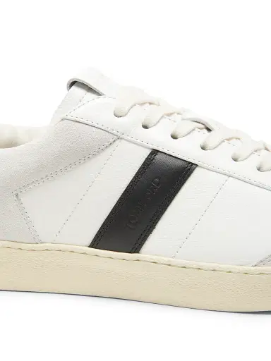 Tom Ford Men's Blake Suede Low-Top Sneakers - White Cream | Thumbnail 5 Tom Ford Men's Blake Suede Low-Top Sneakers - White Cream | Thumbnail 5