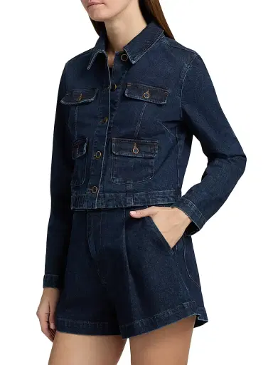 PAIGE Women's Lydia Utility Denim Jacket - Ballast | Thumbnail 4 PAIGE Women's Lydia Utility Denim Jacket - Ballast | Thumbnail 4